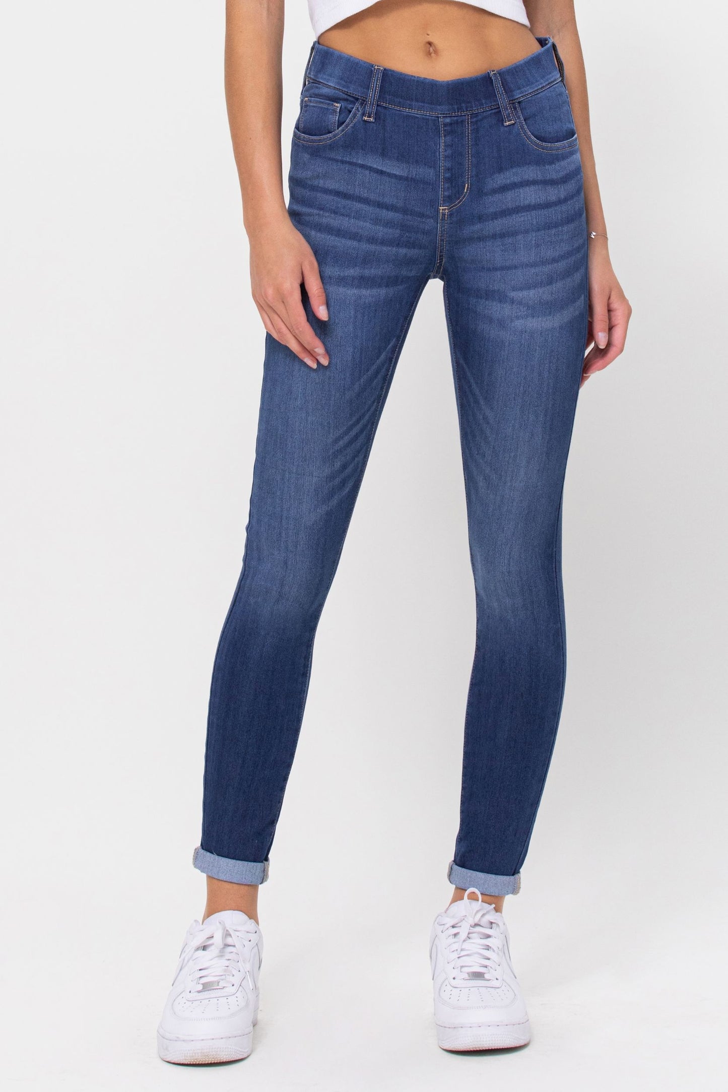 Cello Mid Rise Pull-On Skinny Jean (Medium Denim)