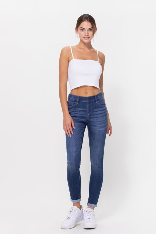 Cello Mid Rise Pull-On Skinny Jean (Medium Denim)