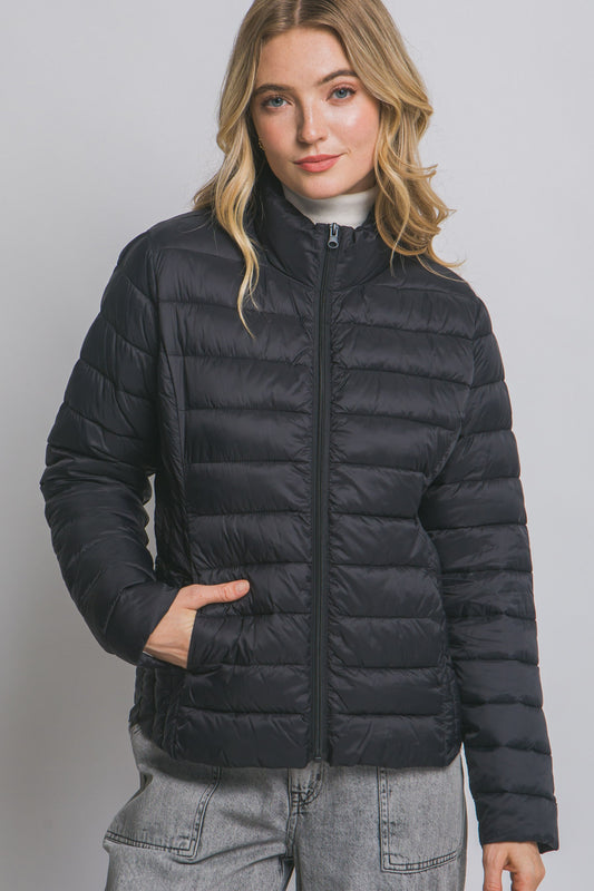 Ultra Lightweight Padded Thermal Zip Up Jacket