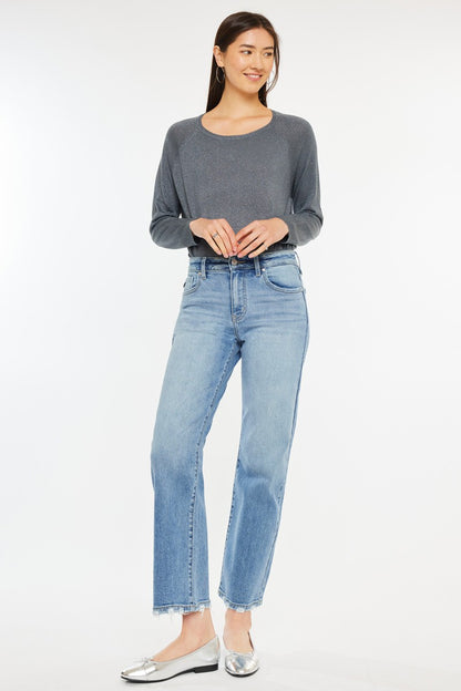 Kancan Melissa High Rise Slim Wide Leg Jean (Light Wash)