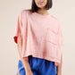 Oversized Crop Knit S/S Pocket Tee