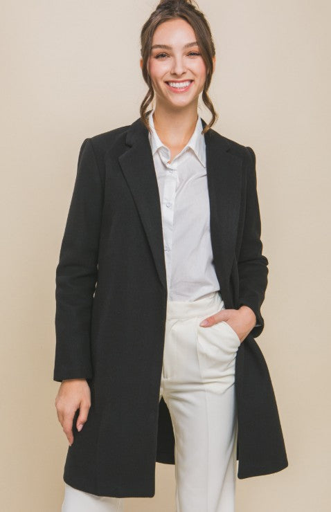 Love Tree Fleece Long Line Coat