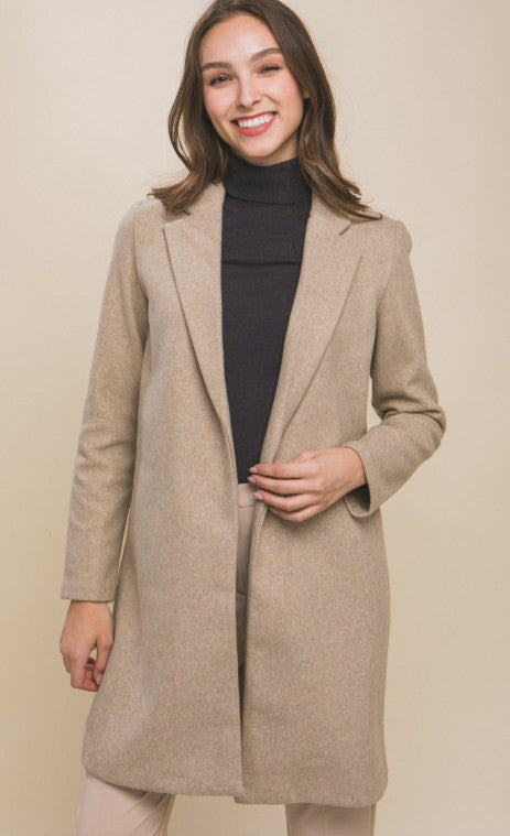 Love Tree Fleece Long Line Coat