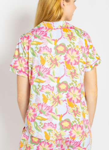 The Royal Standard Summer Bouquet S/S Button Up Sleep Shirt