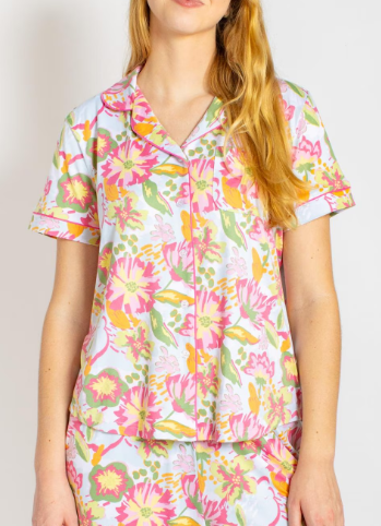 The Royal Standard Summer Bouquet S/S Button Up Sleep Shirt