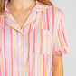 The Royal Standard Addie Stripe S/S Button Up Sleep Shirt