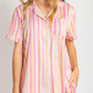 The Royal Standard Addie Stripe S/S Button Up Sleep Shirt