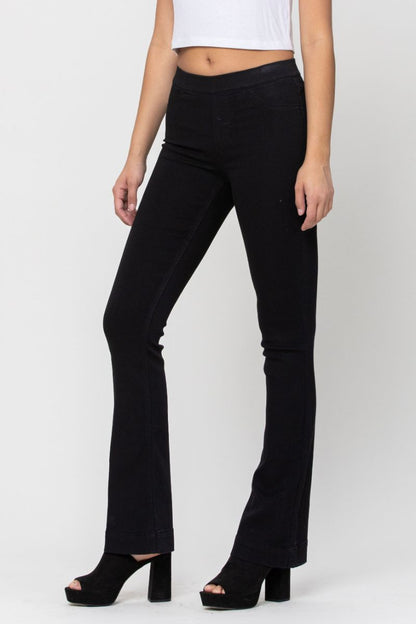 Cello Mid Rise Flared Jegging (Black)