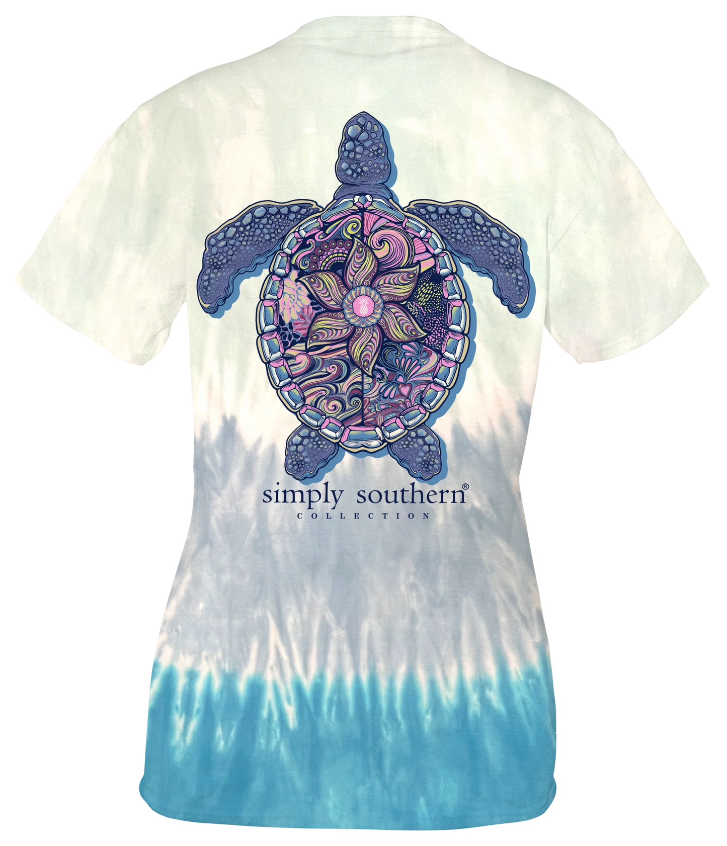 Ladies' Simply Southern Sea Turtle Tracker Mandala S/S (Cloud Tie Dye)