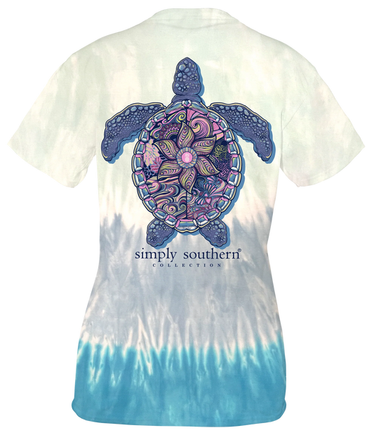 Ladies' Simply Southern Sea Turtle Tracker Mandala S/S (Cloud Tie Dye)