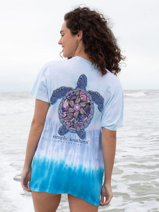 Ladies Simply Southern Turtle Tracking S/S Cloud