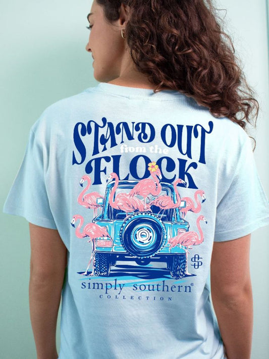 Ladies Simply Southern Stand Out Flock S/S Ice