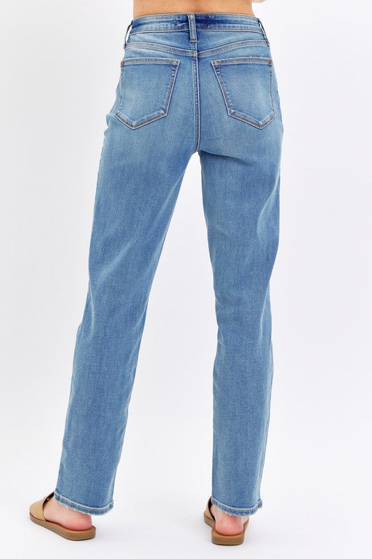 Judy Blue (Plus) High Waist Straight Fit Denim Jean