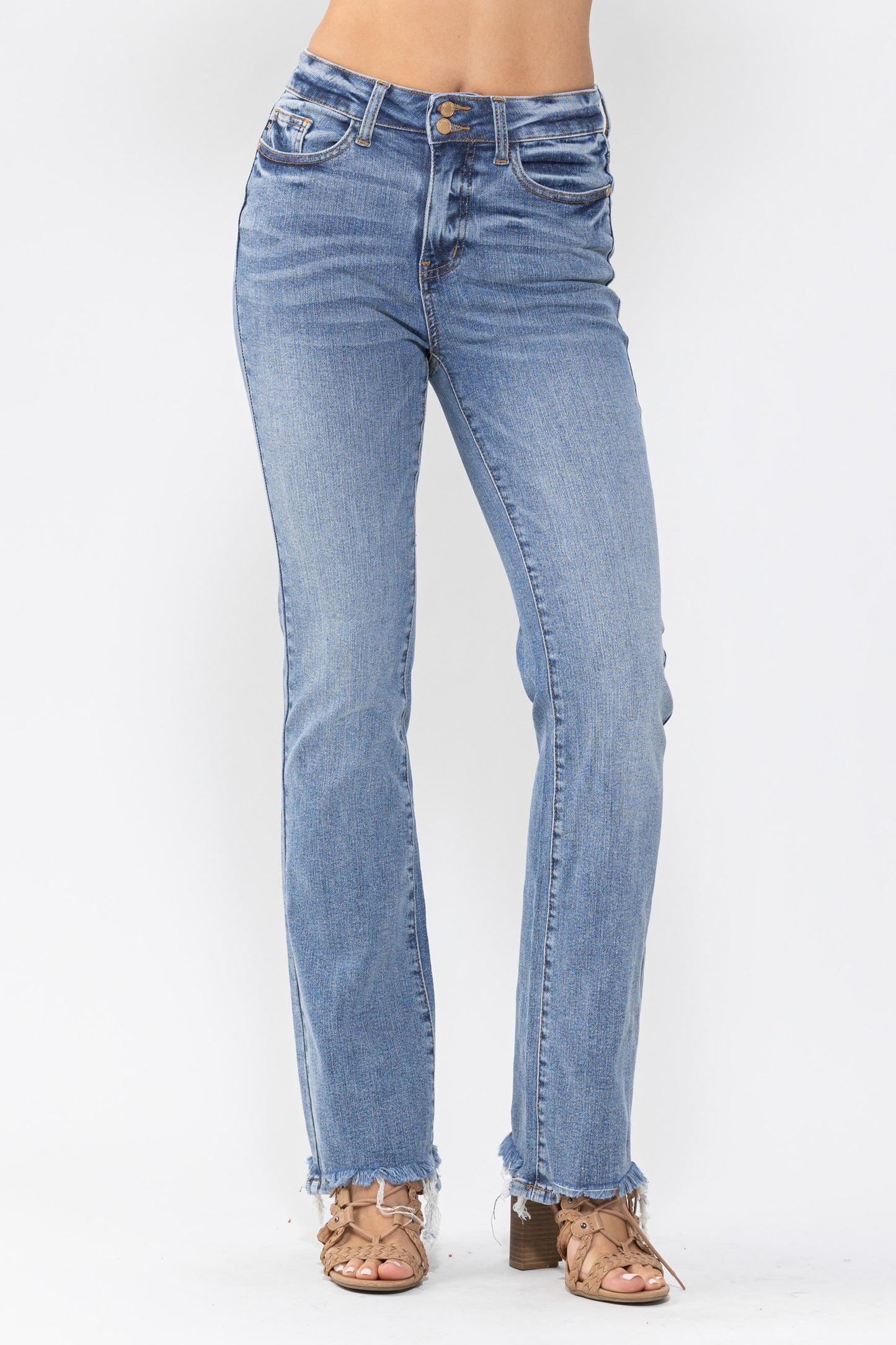 Judy Blue High Waist Double Button Bootcut Denim Jean