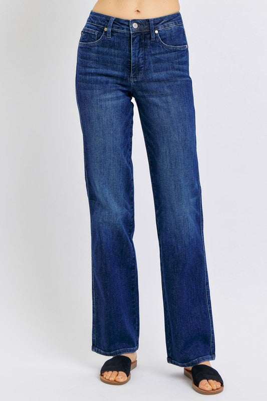 Judy Blue Mid Rise "Tummy Control" Classic Straight Denim