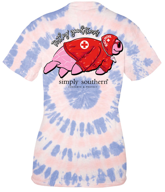 Ladies Simply Southern Turtle Tracker Turtley S/S Tie Dye