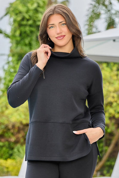 Plus Scuba Vienna Cowl Neck Pullover