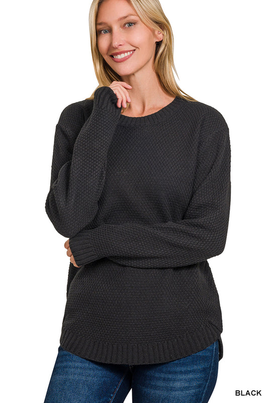 Zenana Round Neck Basic Sweater