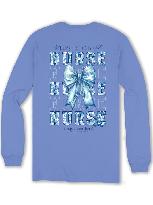 Ladies Simply Southern Blessed To Be Called A Nurse L/S (Vista)