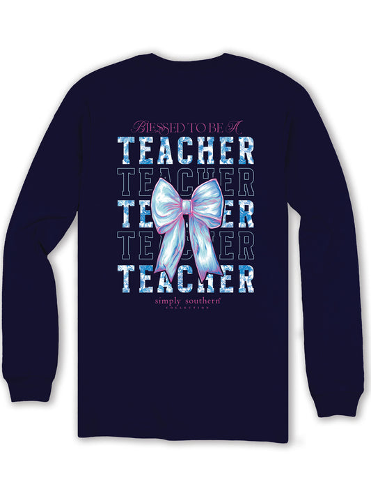 Ladies Simply Southern Blessed To Be A Teacher L/S (Mirage)