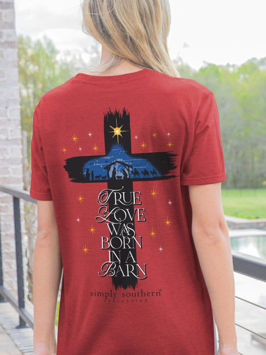 Ladies Simply Southern True Love In A Barn S/S (Red)