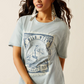 Women's Ariat Wild West Stamp T-Shirt (Bleached Blue)