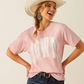 Women's Ariat Howdy T-Shirt (Acid Wash Pink)