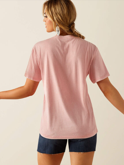 Women's Ariat Howdy T-Shirt (Acid Wash Pink)