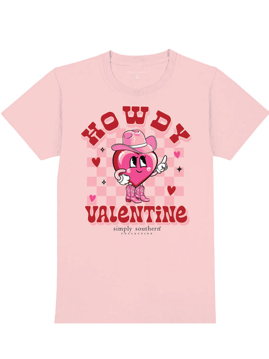 Simply Southern Valentine Howdy S/S (Light Pink)