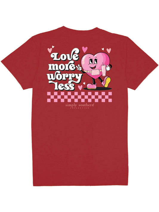 Simply Southern 'Love More, Worry Less' S/S (Red)