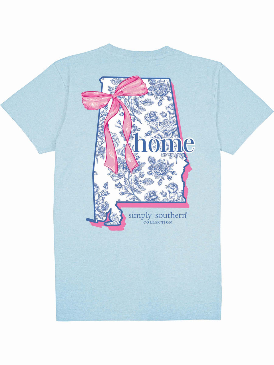 Ladies' Simply Southern AL State Home S/S (Ice Blue)