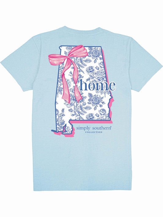 Ladies' Simply Southern AL State Home S/S (Ice Blue)