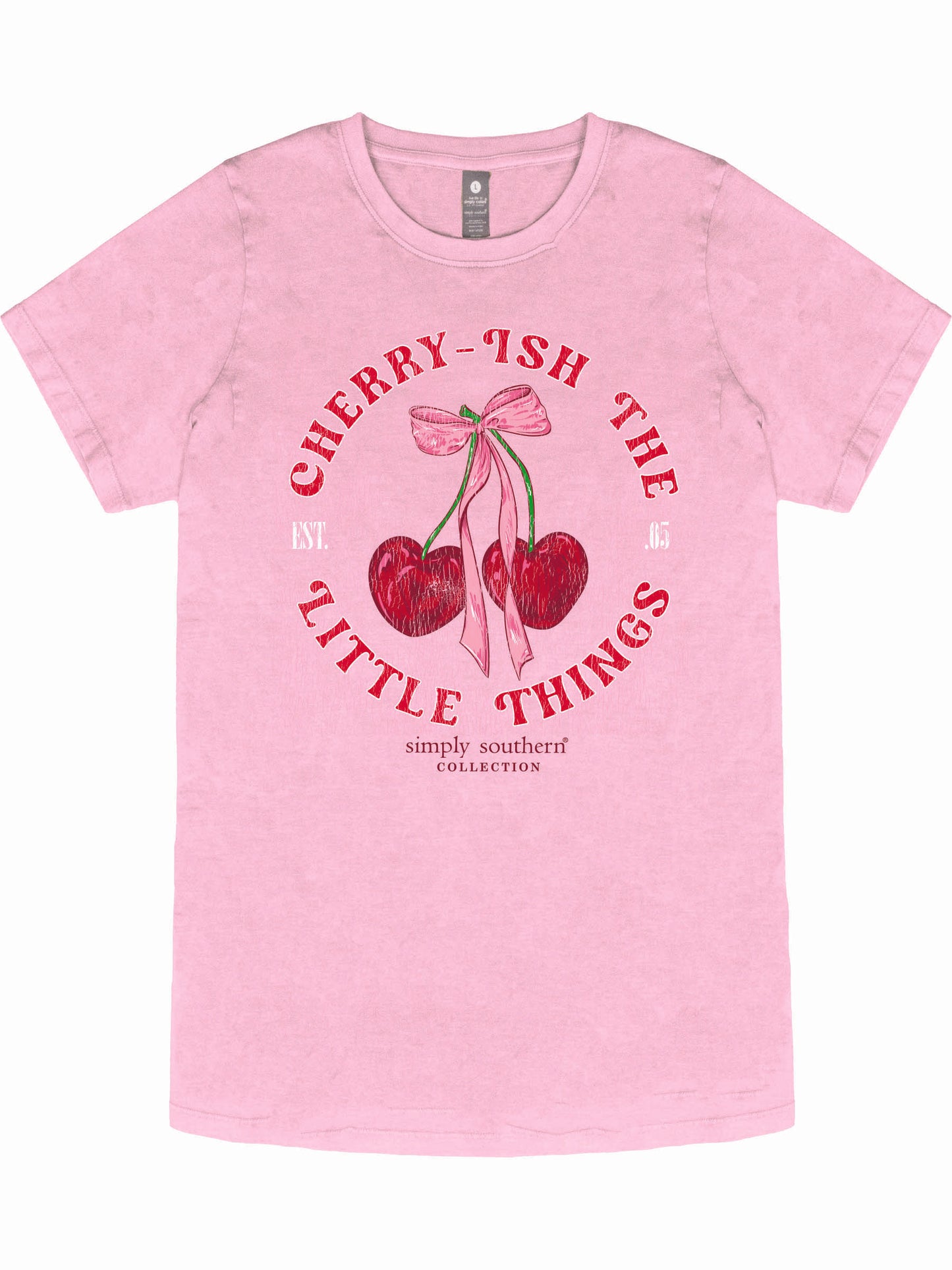 Ladies' Simply Southern Cherry-ish The Little Things S/S Tee (Mineral Washed Pink)