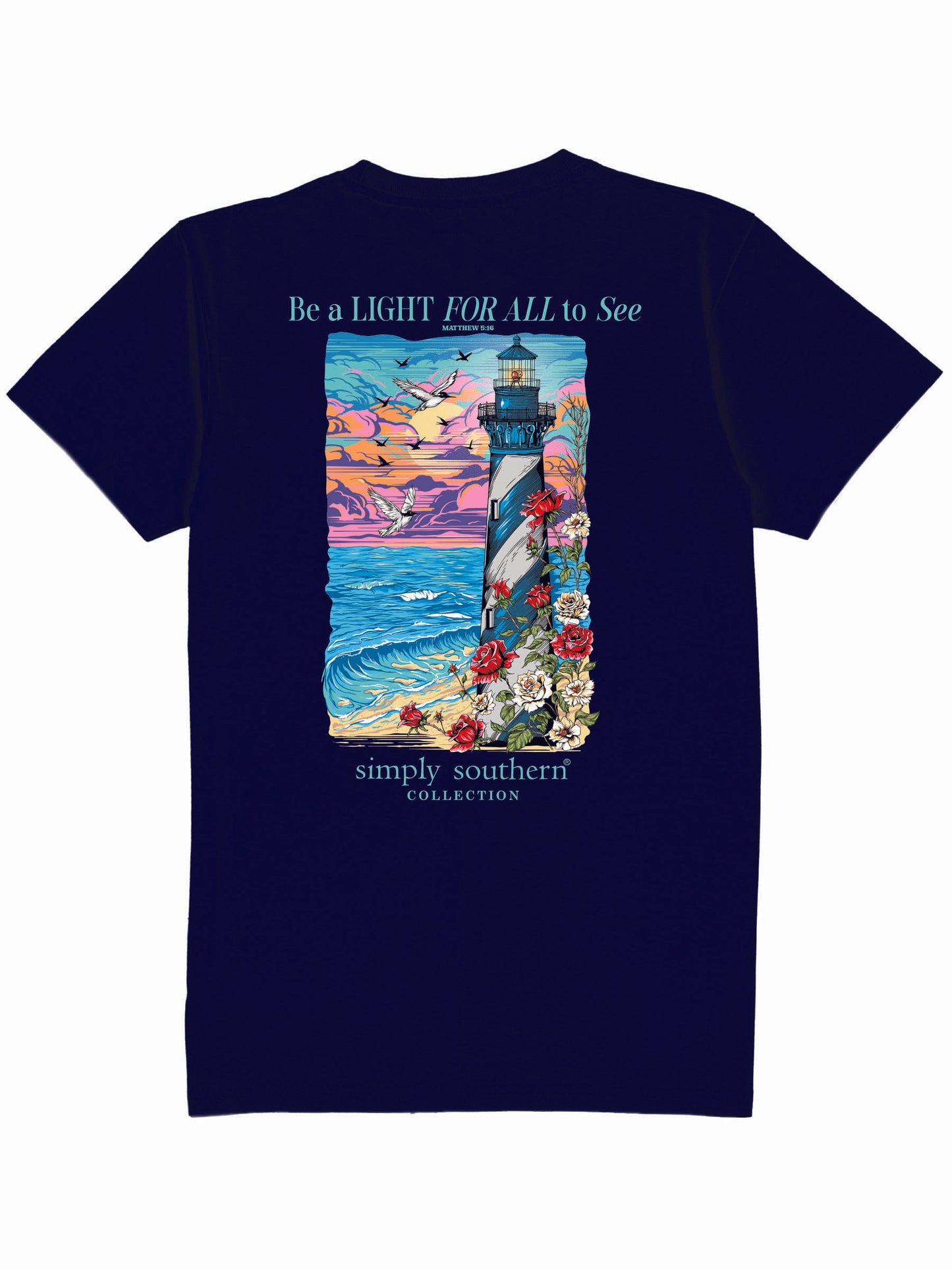 Ladies' Simply Southern Be The Light For All To See S/S (Navy)