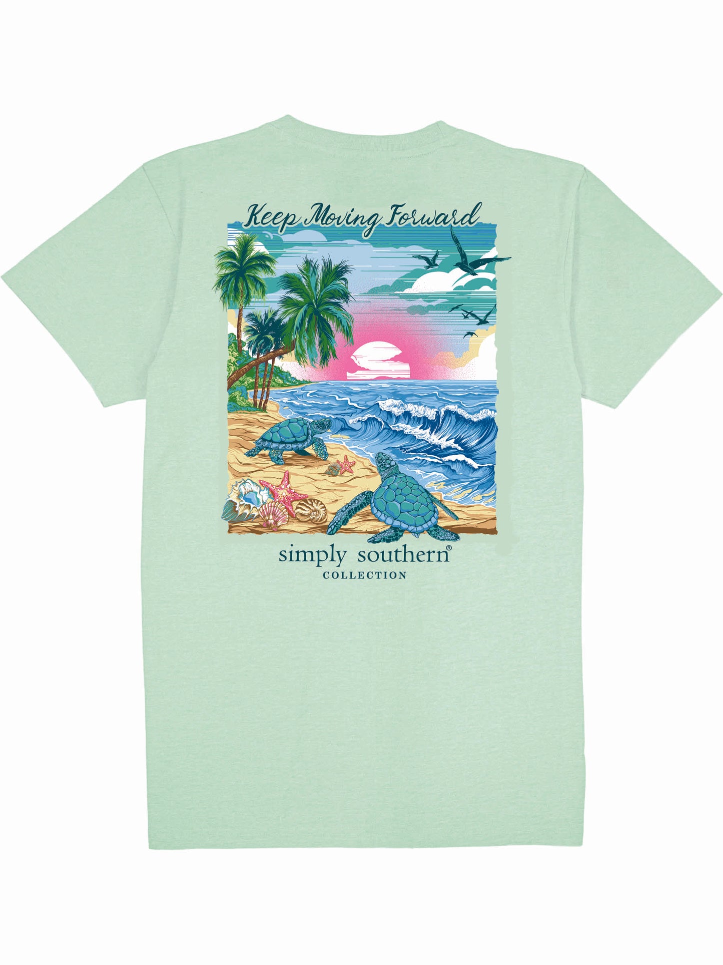 Ladies' Simply Southern Keep Moving Forward S/S (Mint)