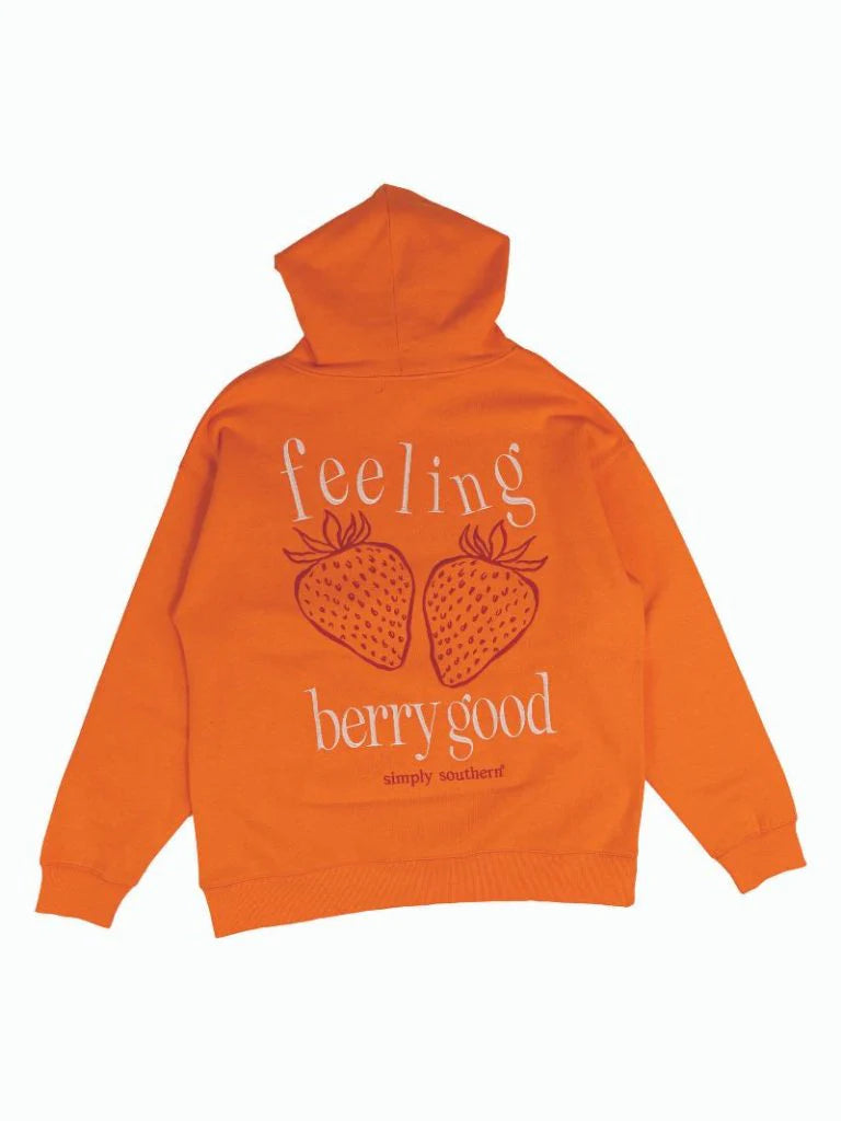 Ladies Simply Southern Embroidered Berry Hoodie (Orange)