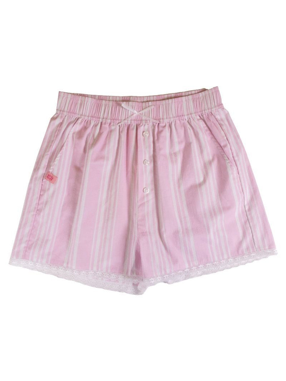 Ladies Simply Southern Serena Short (Pink/White Stripe)