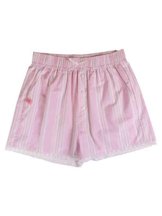 Ladies Simply Southern Serena Short (Pink/White Stripe)