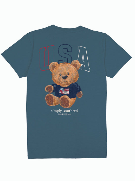 Ladies' Simply Southern USA Bear S/S (Comet)