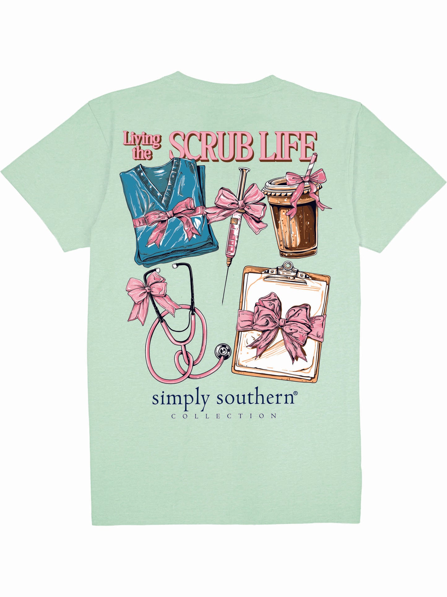 Ladies' Simply Southern Scrub Life S/S (Mint)