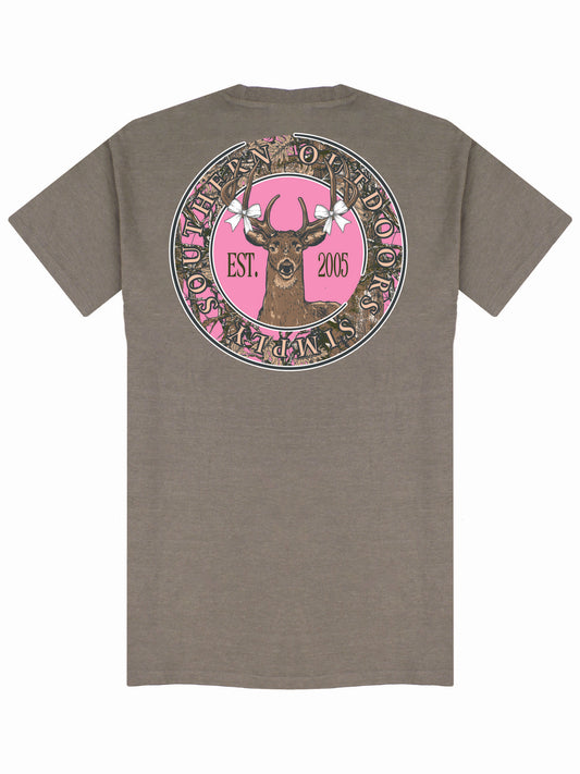 Ladies' Simply Southern Deer Bow S/S (Desert Heather)