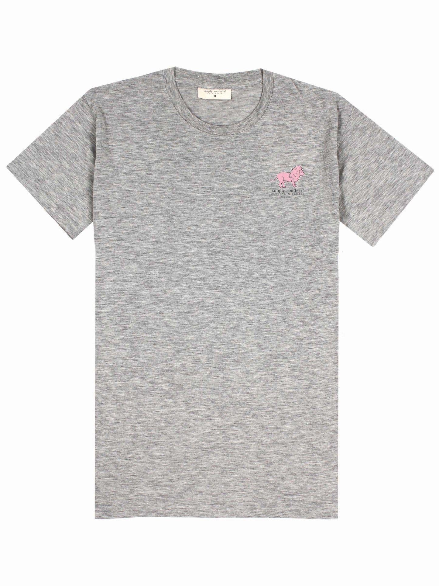 Ladies' Simply Southern Lion Tracker Strawberry S/S Tee (Storm Heather)