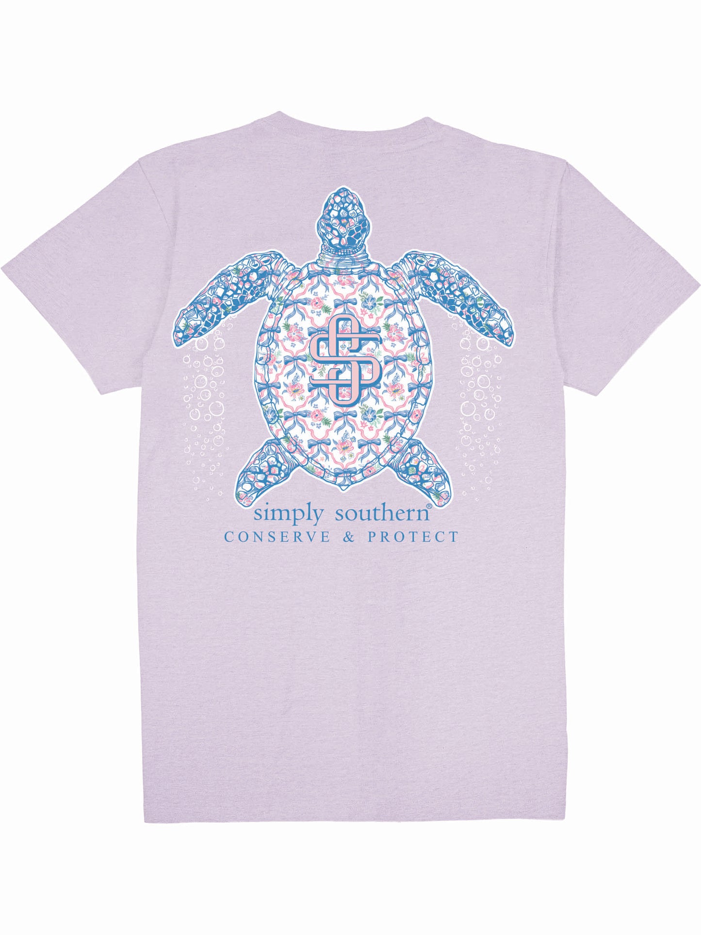 Ladies' Simply Southern Turtle Tracker Bow S/S (Lilac)