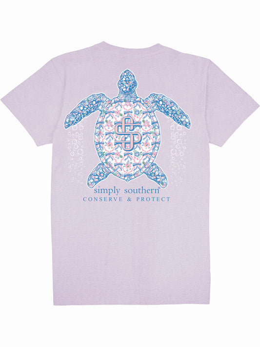 Ladies' Simply Southern Turtle Tracker Bow S/S (Lilac)