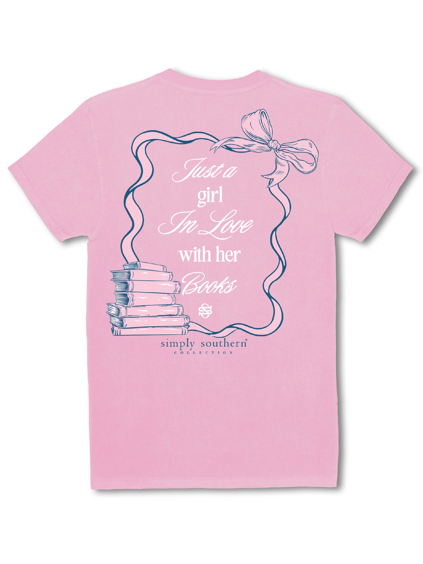 Ladies' Simply Southern Book Love S/S (Mineral Washed Pink)