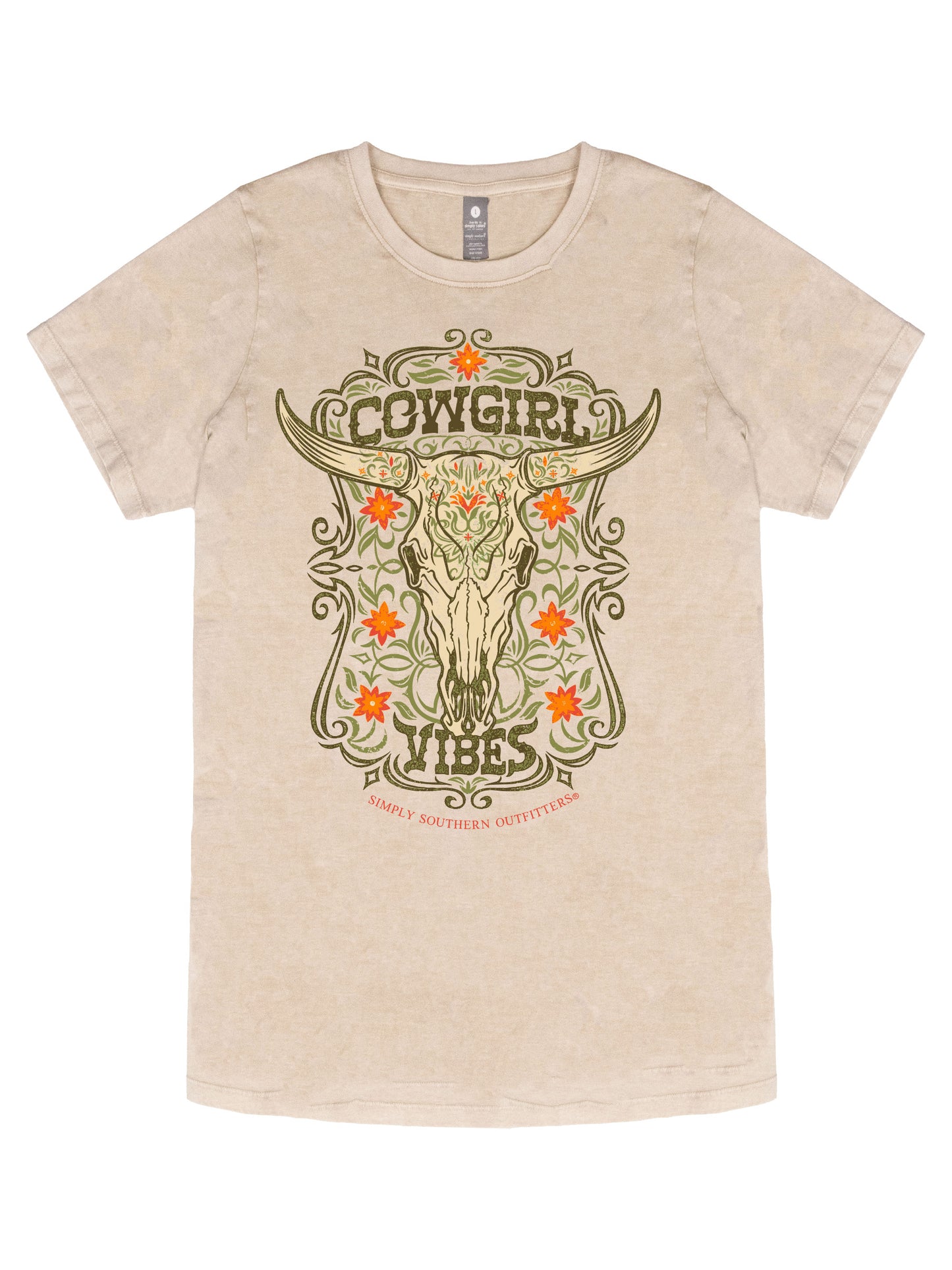 Ladies' Simply Southern Cowgirl Vibes S/S (Washed Ecru)