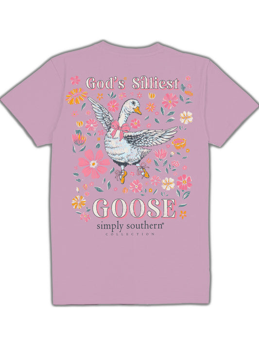 Ladies' Simply Southern God's Silliest Goose S/S (Wisteria)