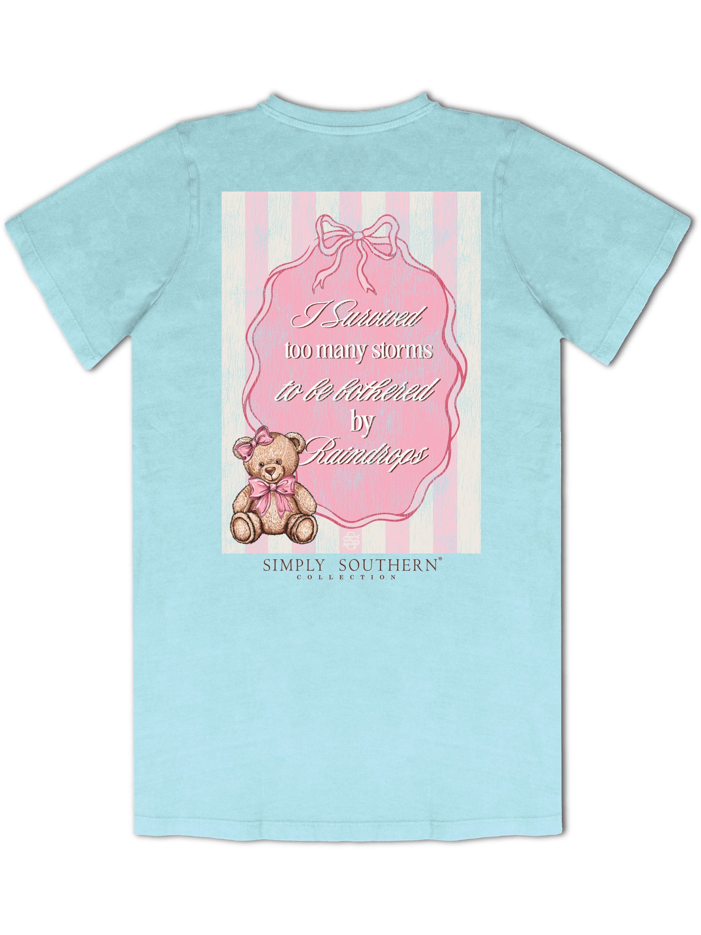 Ladies' Simply Southern I Survived Storms S/S (Washed Aqua)