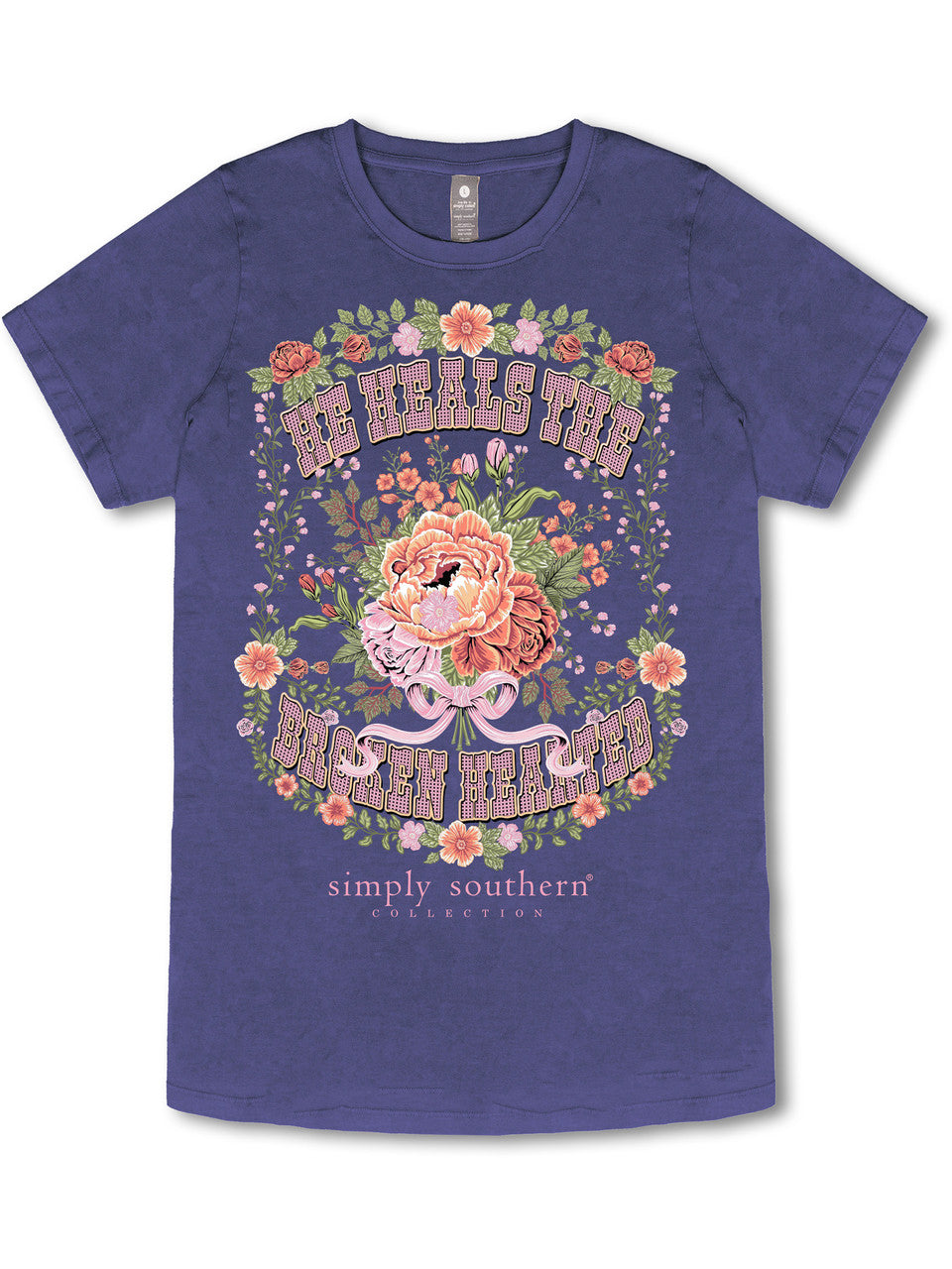 Ladies' Simply Southern Broken S/S (Mineral Washed Navy)