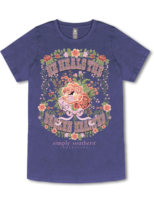 Ladies' Simply Southern Broken S/S (Mineral Washed Navy)